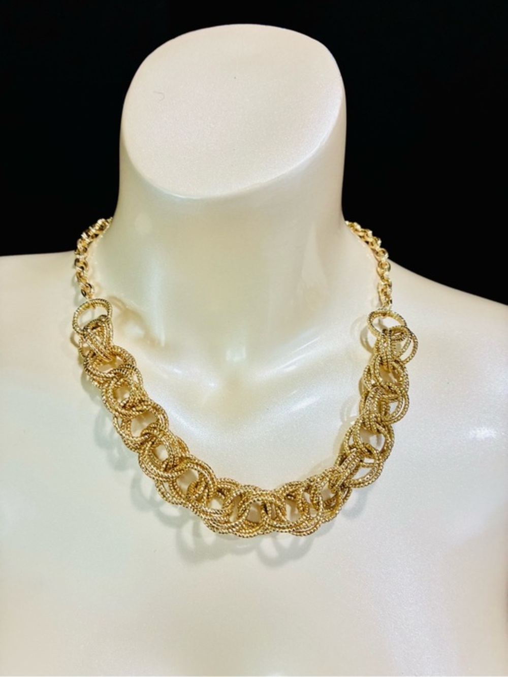 INC International Concepts Gold Braided Textured Link Necklace